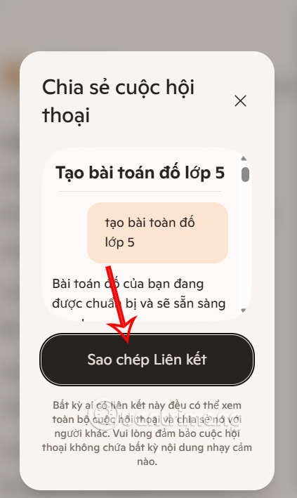 Chia sẻ đoạn chat Copilot trên Edge