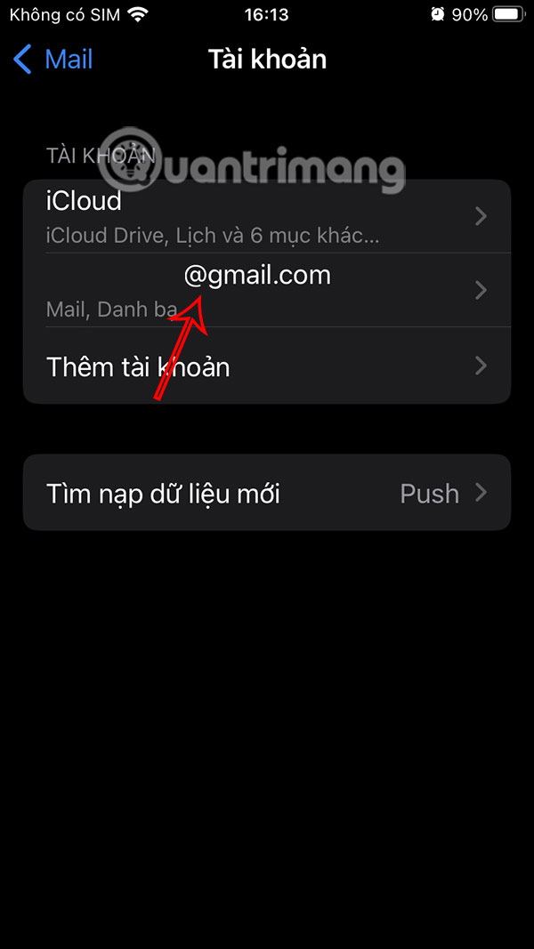 Tài khoản Mail iPhone