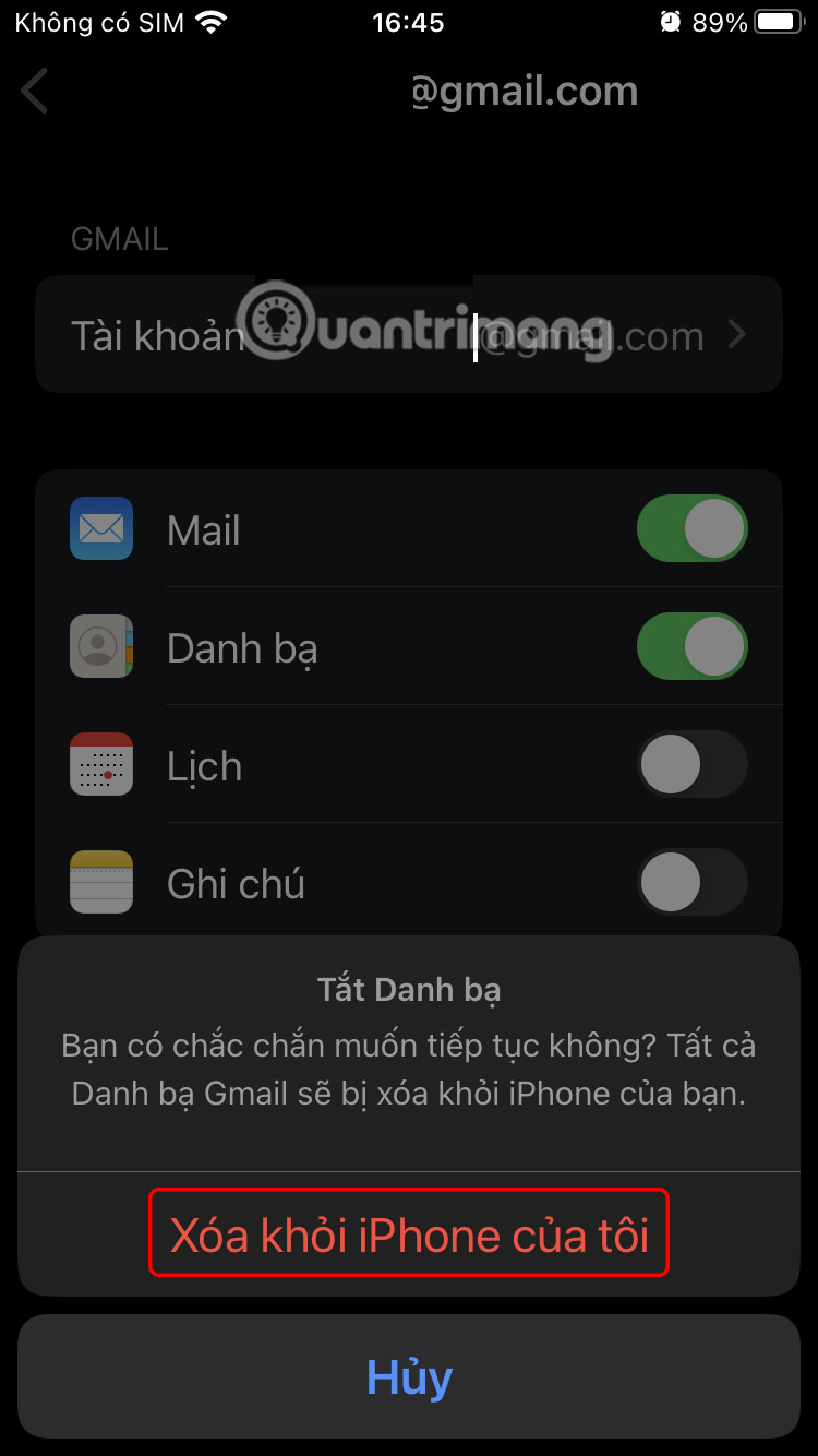 Xóa khỏi iPhone