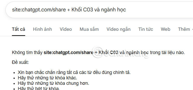 Tìm đoạn chat ChatGPT trên Google Search