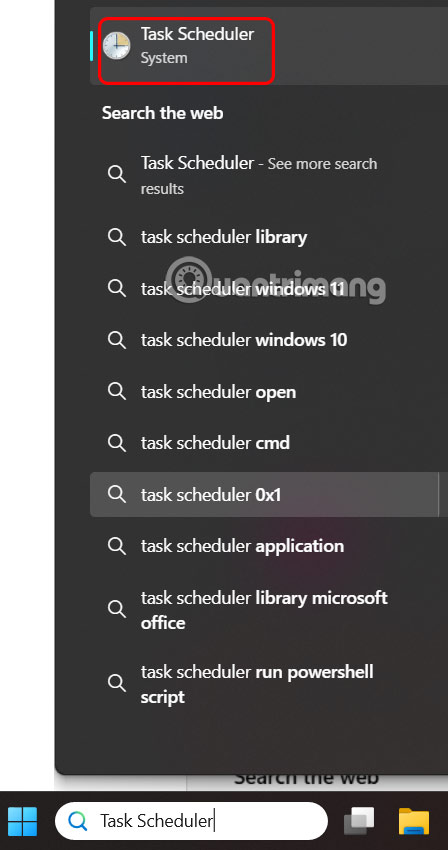 Mở Task Scheduler Windows