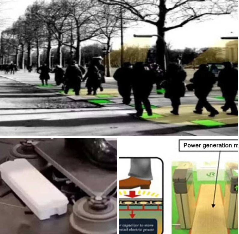 Áp điện giúp tạo điện từ bước chân