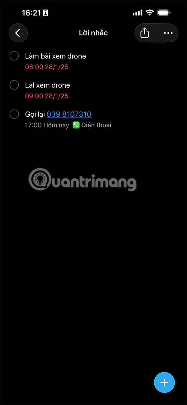 Quản lý lời nhắc gọi lại trên iPhone