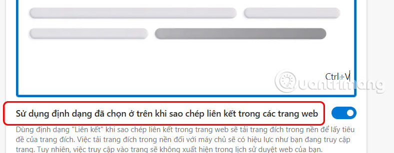Sử dụng định dạng khi sao chép URL trên Edge