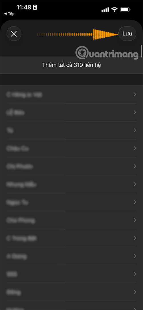 sao lưu danh bạ ip