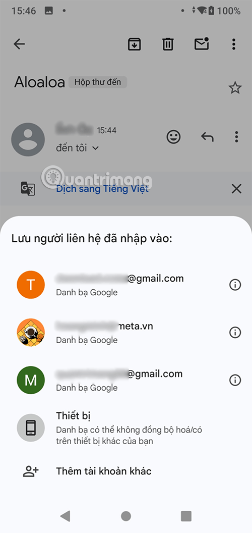 chuyển danh bạ ip sang android