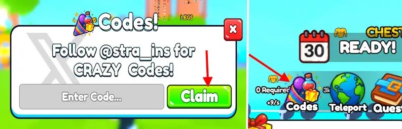 Cửa sổ nhập code game Gym Climb Race