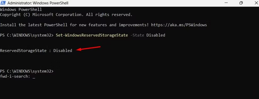 Tắt Reserved Storage trên Windows