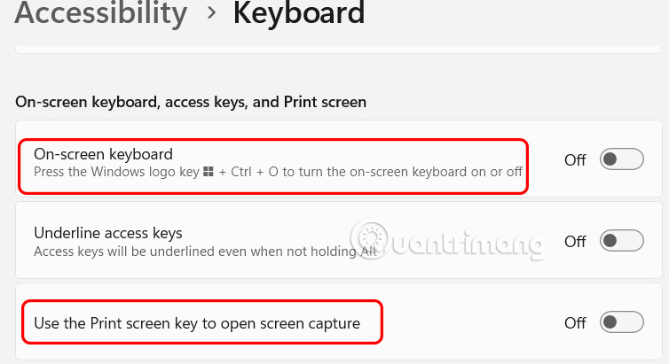 Tắt phím tắt Snipping Tool