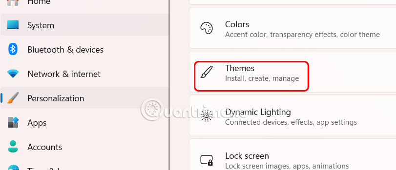 Chỉnh Themes trên Windows