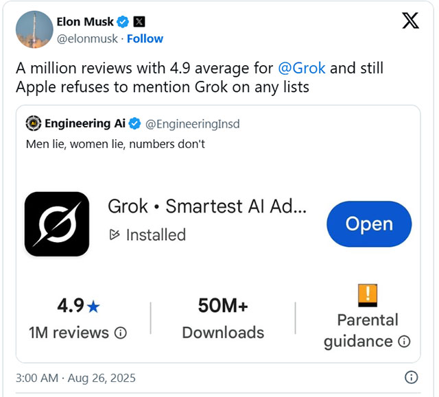 Elon Musk kiện Apple và OpenAI vì thiên vị ChatGPT