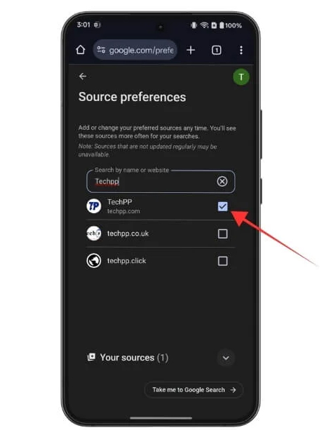 Thêm nguồn cấp ưu tiên Google Search