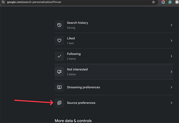 Chỉnh nguồn cấp dữ liệu Google Search