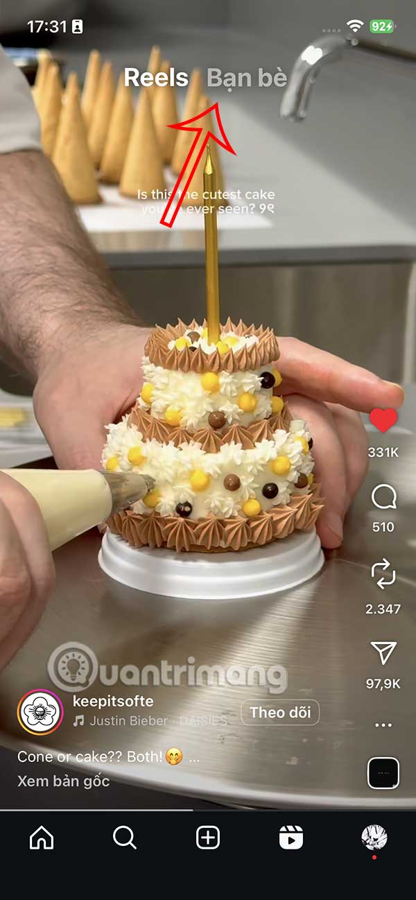 Tab bạn bè Reels Instagram