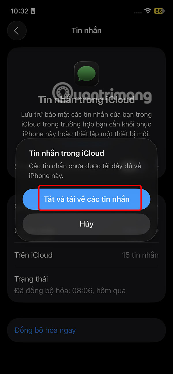 Xóa tin nhắn iPhone