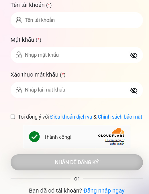 Nhập thông tin tài khoản IOE