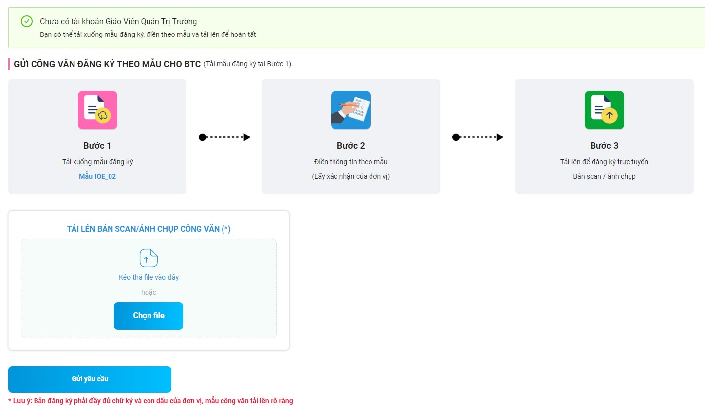 Gửi yêu cầu đăng ký