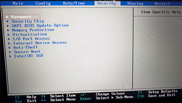 Truy cập BIOS/UEFI