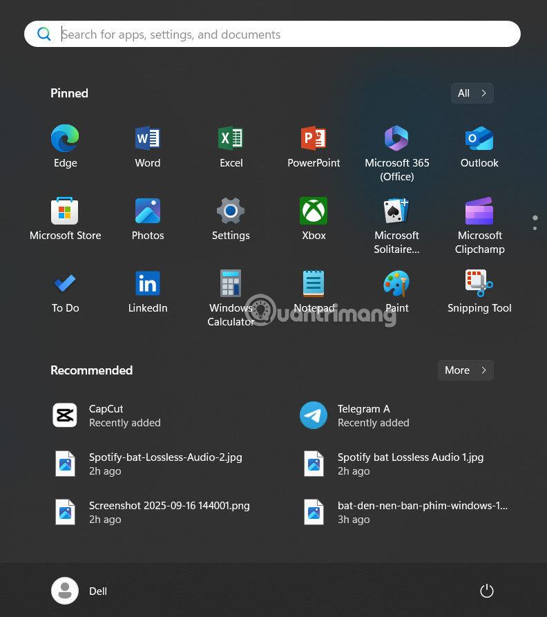 Gợi ý Start Menu Windows 11
