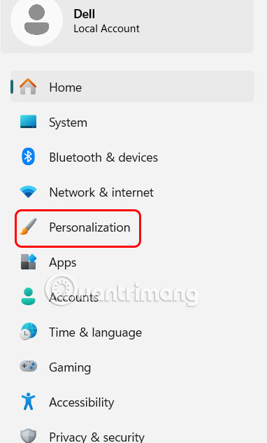 Chỉnh Personalization Windows 11