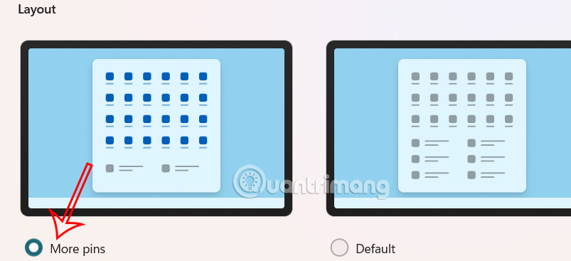 Đổi Layout Start menu Windows 11