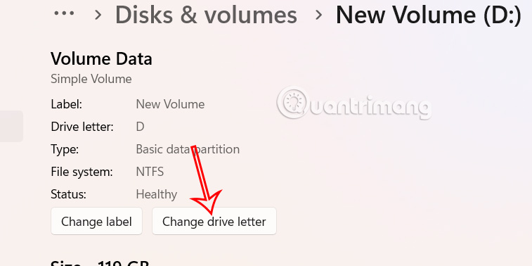 Đổi ký tự ổ đĩa Windows 11