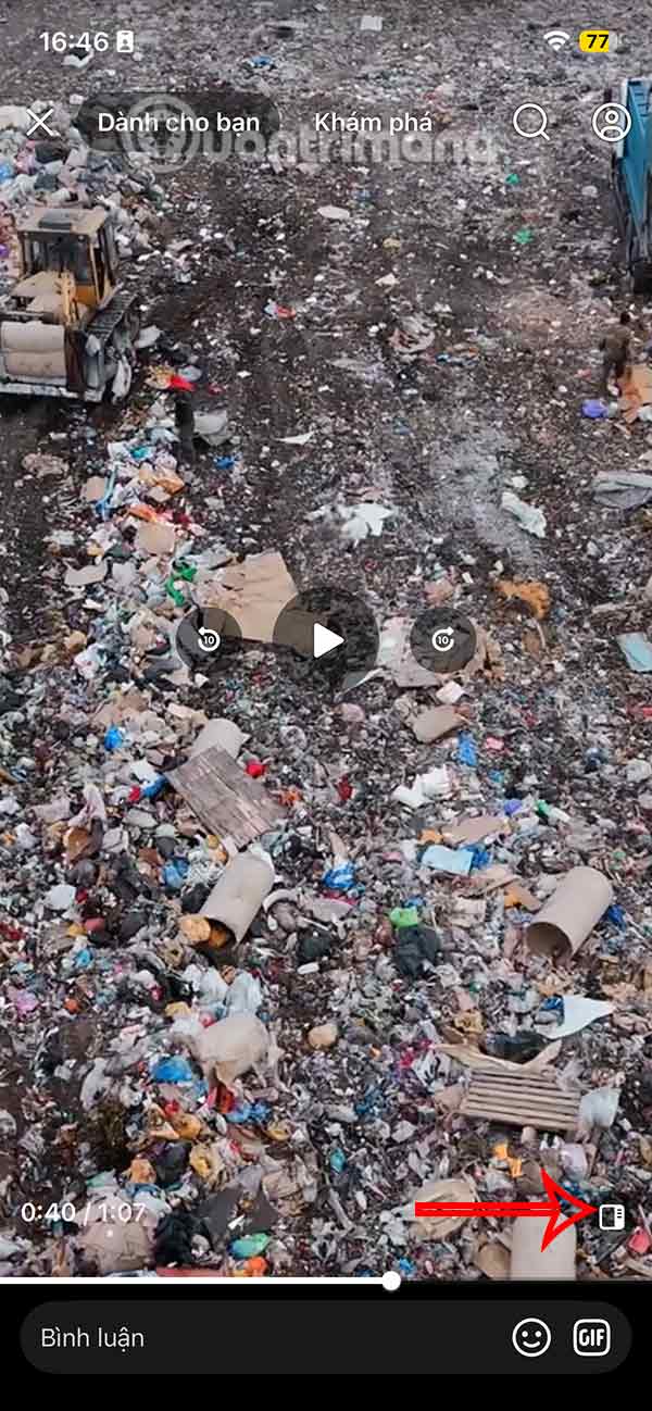 Giao diện làm gọn video Reels Facebook