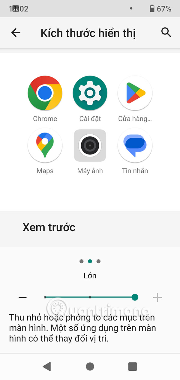 Xem trước kích thước biểu tượng