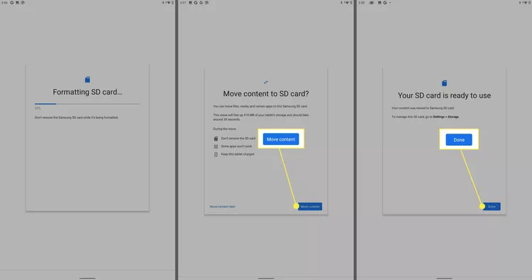 Di chuyển dữ liệu sang thẻ SD