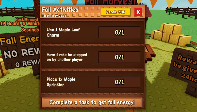 grow a garden fall energy