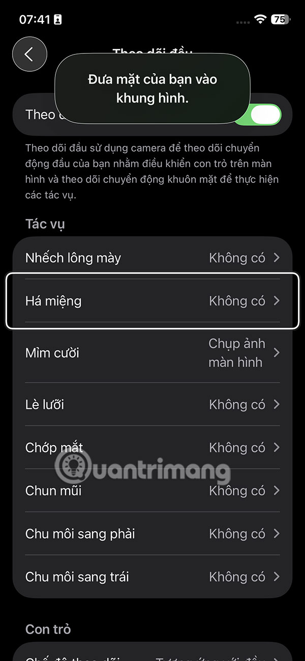 Điều khiển điện thoại bằng đầu