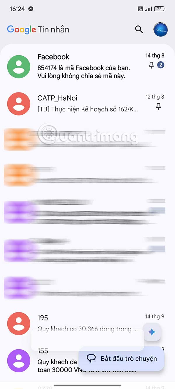 Ghim nhiều tin nhắn Android