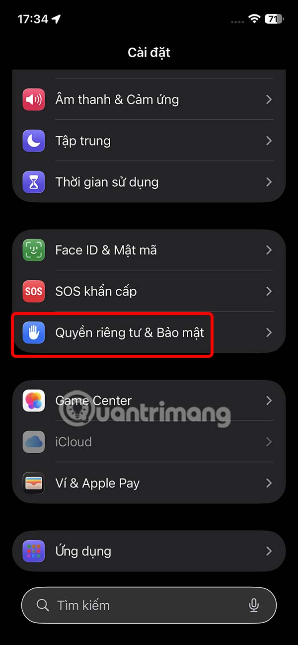 Quyền riêng tư và bảo mật iPhone