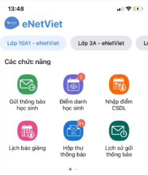 Điểm danh học sinh trên eNetViet