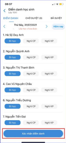 Gửi thông báo điểm danh học sinh trên eNetViet