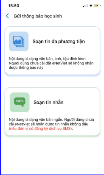 Chọn kiểu gửi tin nhắn eNetViet