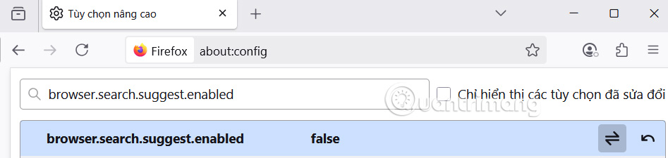 Tắt gợi ý tìm kiếm trên Firefox