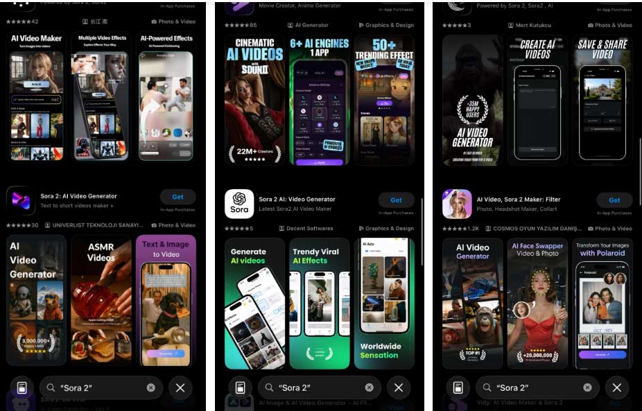 Ứng dụng giả mạo Sora AI