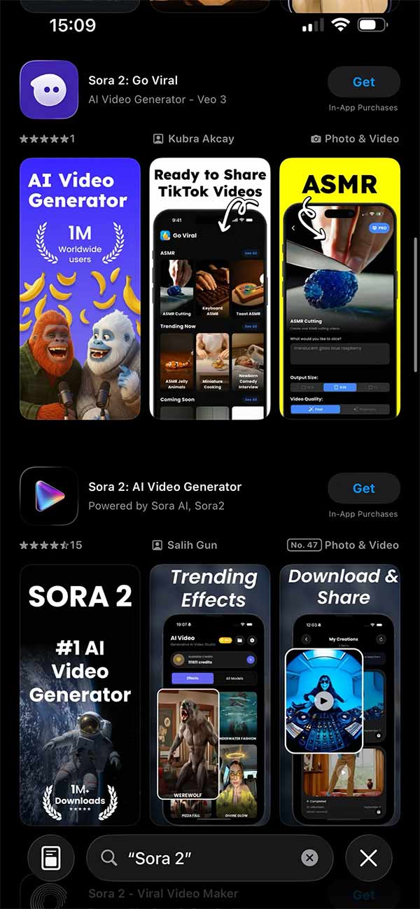 Phiên bản giả mạo Sora AI trên App Store