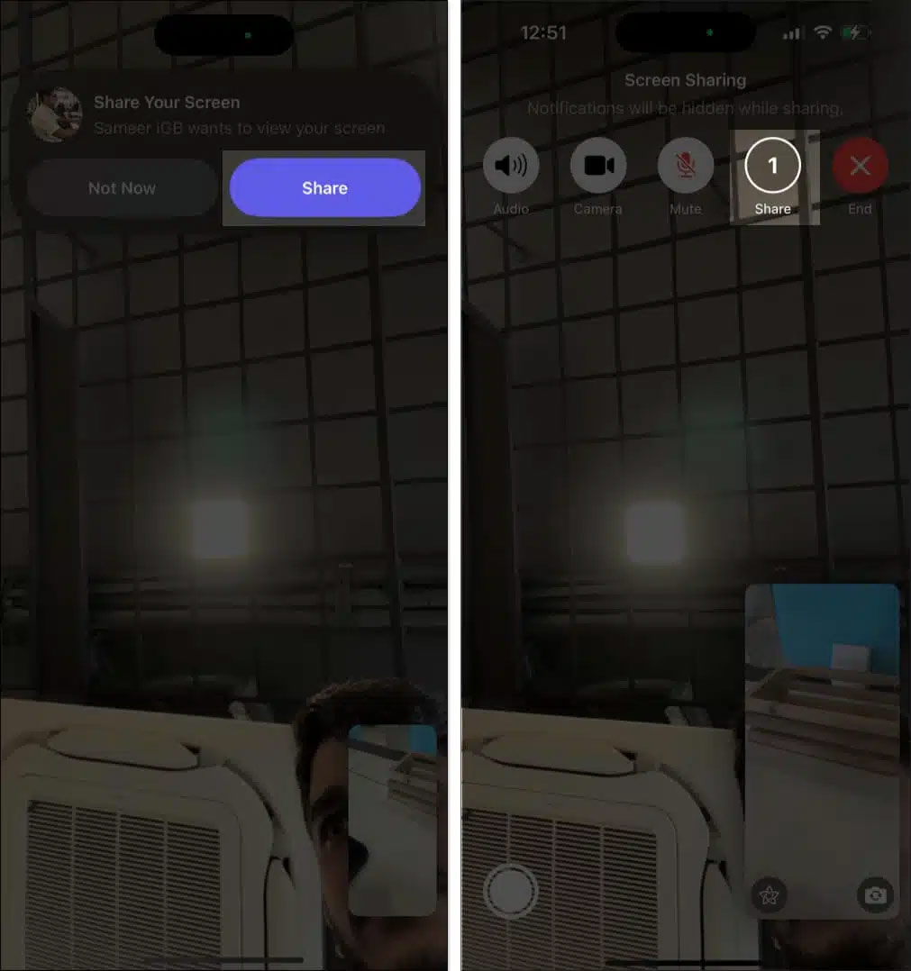 Chia sẻ màn hình iPhone qua Face Time