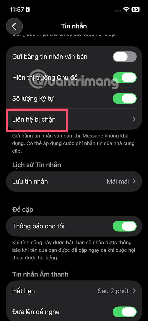 Liên hệ bị chặn
