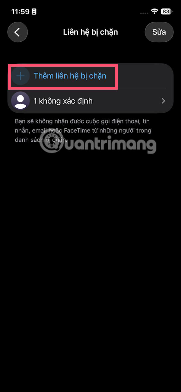 Nhập liên hệ bị chặn trên iPhone