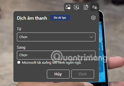 Biểu tượng dịch tiếng trong video Edge