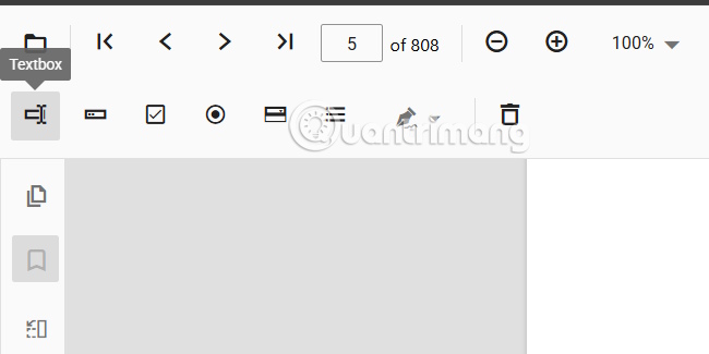 Trường nội dung chèn vào PDF biểu mẫu