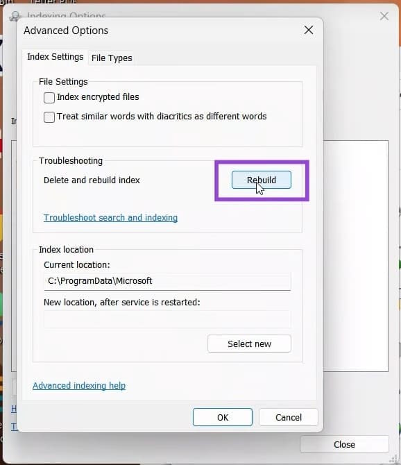 Khởi chạy lại Windows Search Service