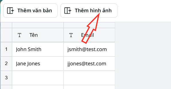Nhập dữ liệu thủ công trong Canva