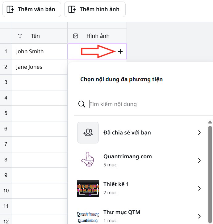 Danh sách khách mời tạo trong Canva