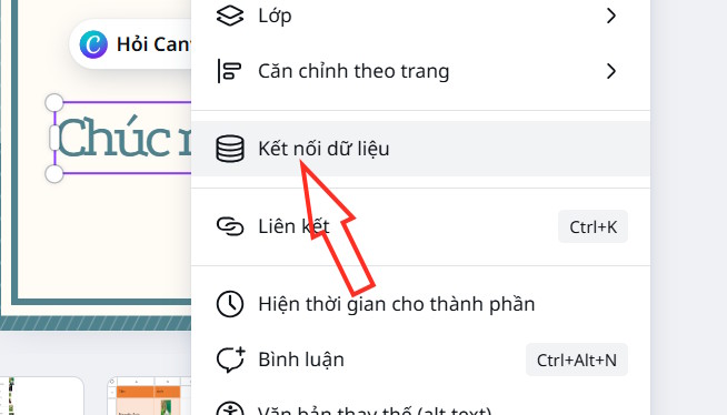 Kết nối dữ liệu trường Tên