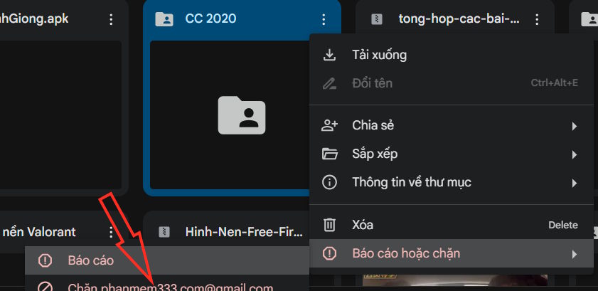 Chặn người chia sẻ file Google Drive với bạn
