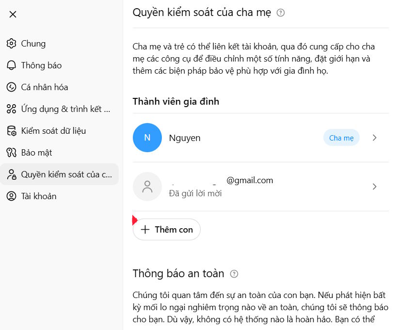 Thành viên gia đình trong ChatGPT